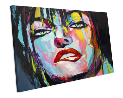 Erotic Woman Face Painting Abstract Artwork CANVAS WALL ART Box Framed Picture Printolourful