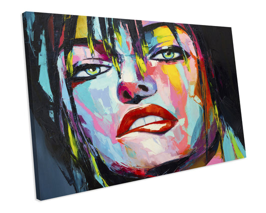 Erotic Woman Face Painting Abstract Artwork CANVAS WALL ART Box Framed Picture Printolourful