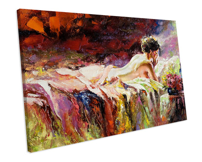 Erotic Woman Painting Abstract Artwork CANVAS WALL ART Box Framed Picture Printolourful