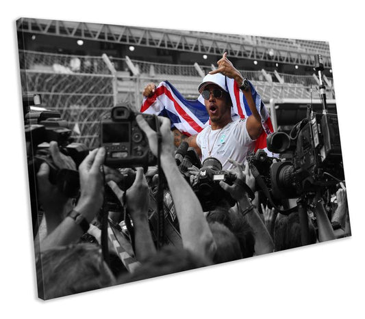 F1 Lewis Hamilton Sport Icon CANVAS WALL ART Box Framed Picture Print