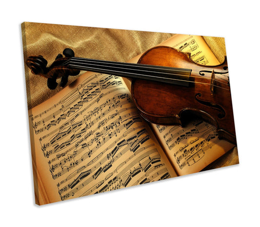 Classical Violin Orchestra Music CANVAS WALL ART Box Framed Picture